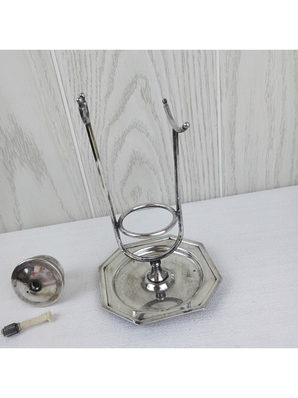 Antique Brandy Cognac Glass Snifter Warmer Marked "PM Italy " Silver Plate